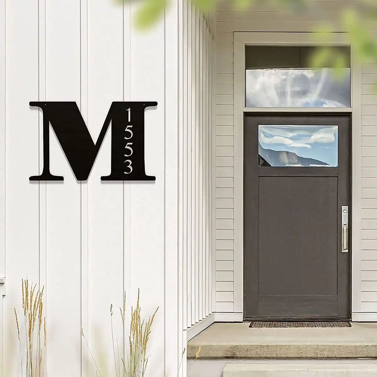 Monogram style house number