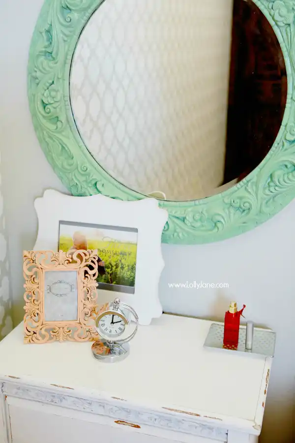 Morrocan mint mirror frame