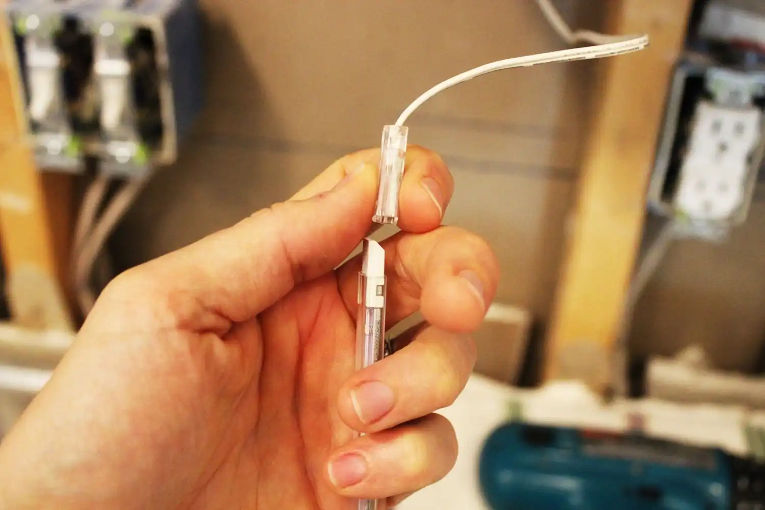 Mount the LED strip to wire