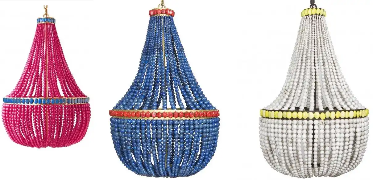 Multicolored beaded chandeliers