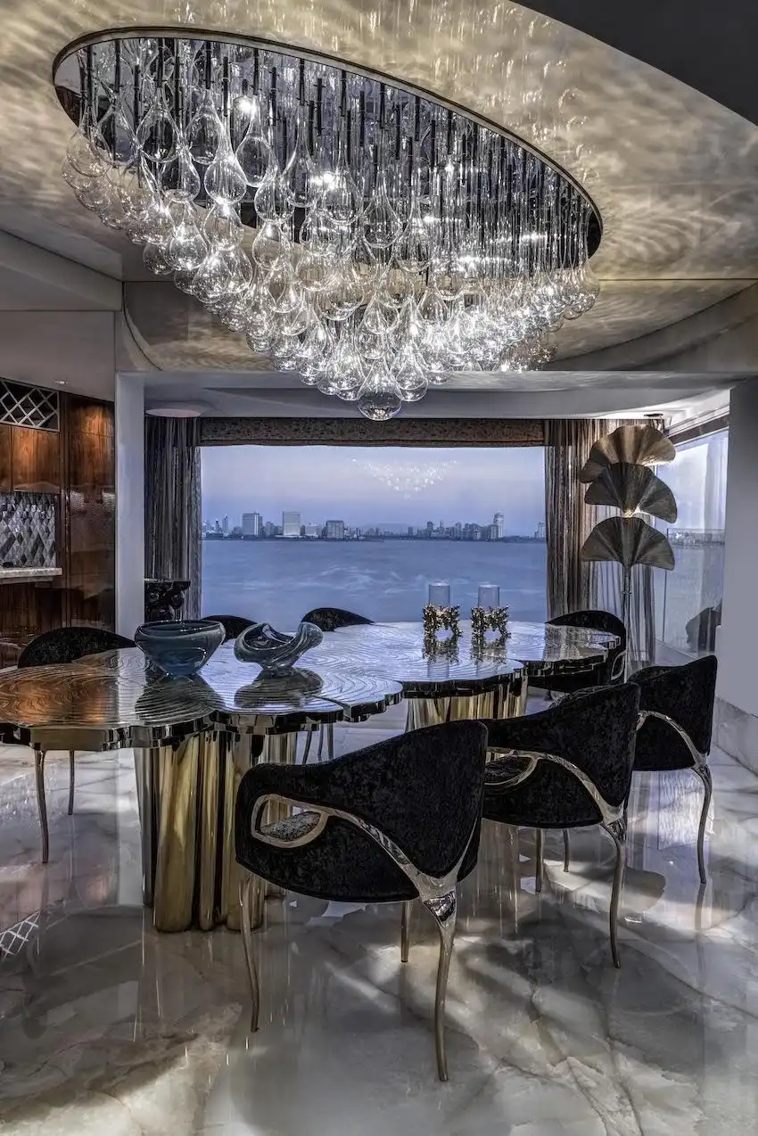 Mumbai Queens Necklace Apartment Decor - dining view