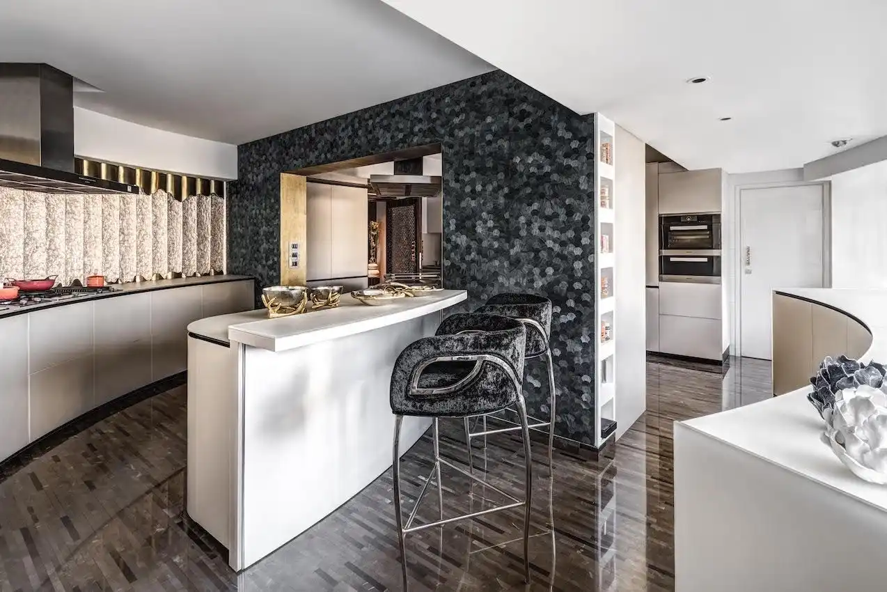 Mumbai Queens Necklace Apartment Decor - kitchen corner