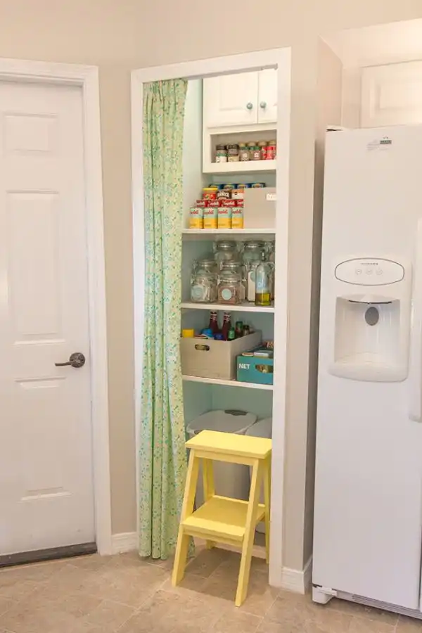 NO SEW CURTAIN TIERED SHELF STEP STOOL