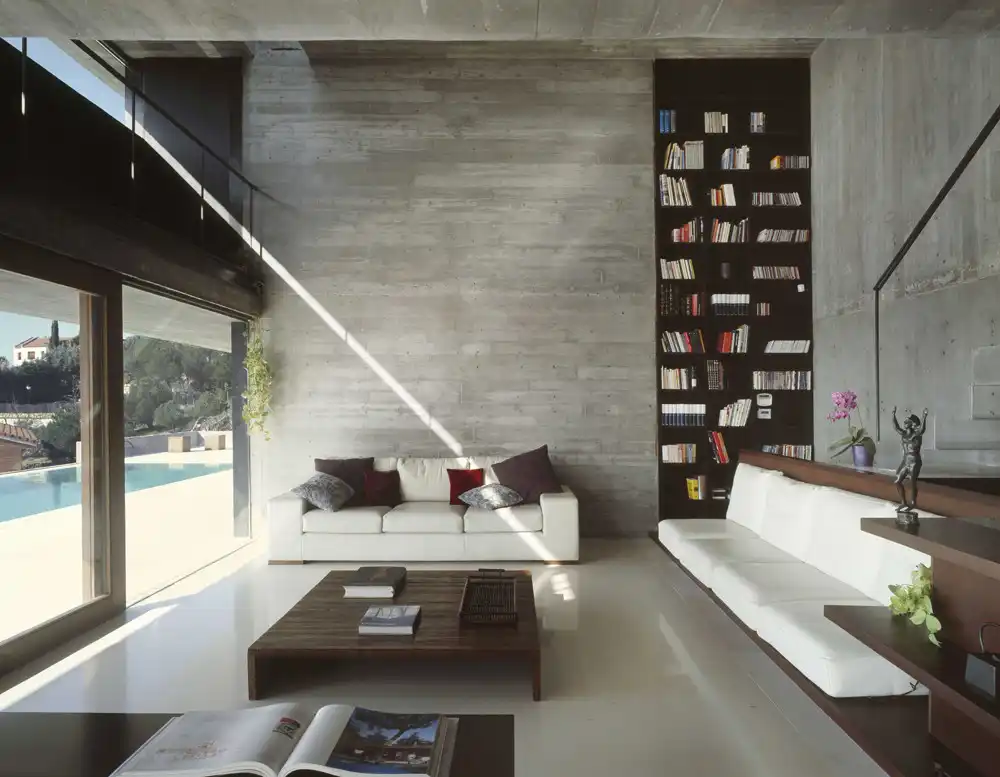 Narrow and tall home library design
