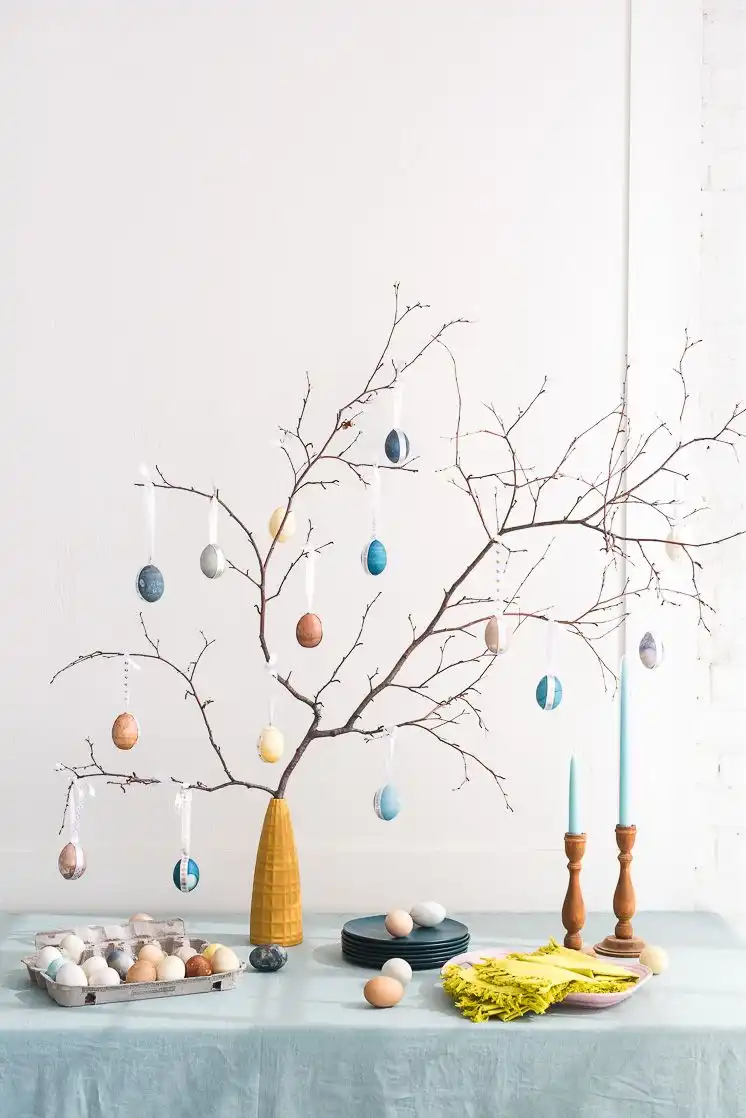 Natural died easter egg tree