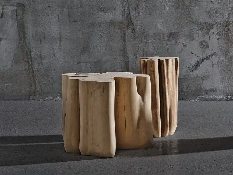 Natural wooden coffee table