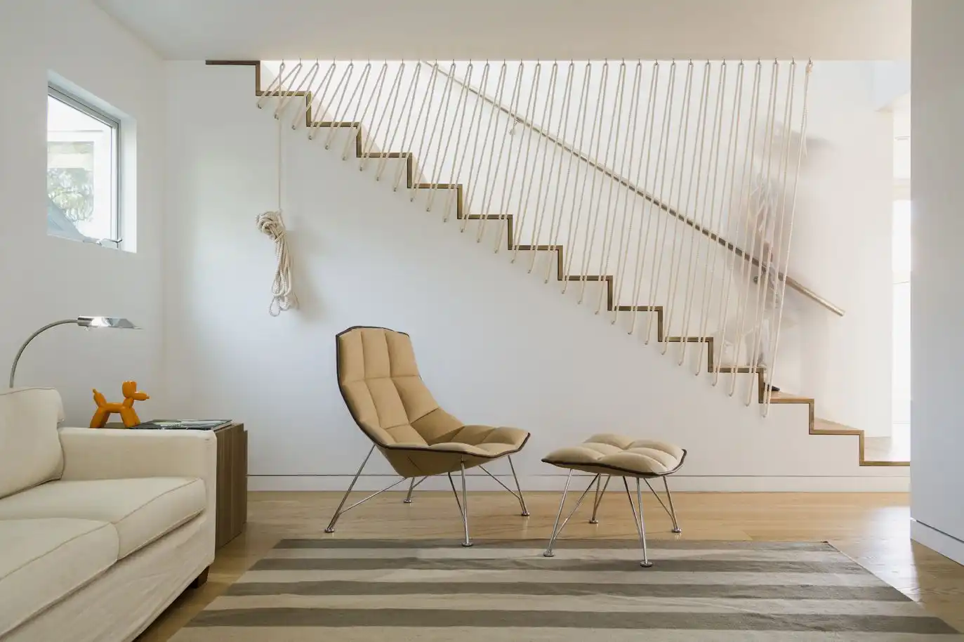 Charming Nautical Rope Railing.