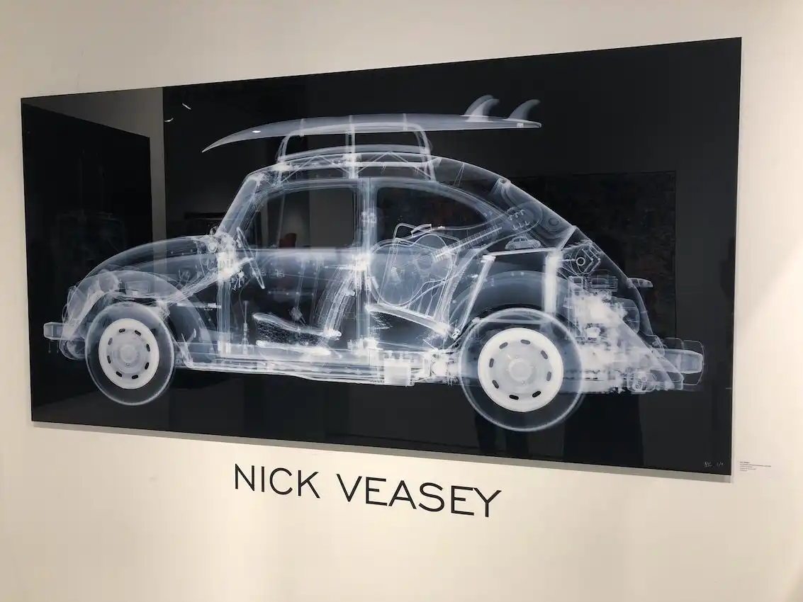Art made with unusual techniques is a dramatic addition to a room.