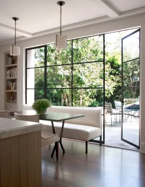 No curtains or blinds for windows