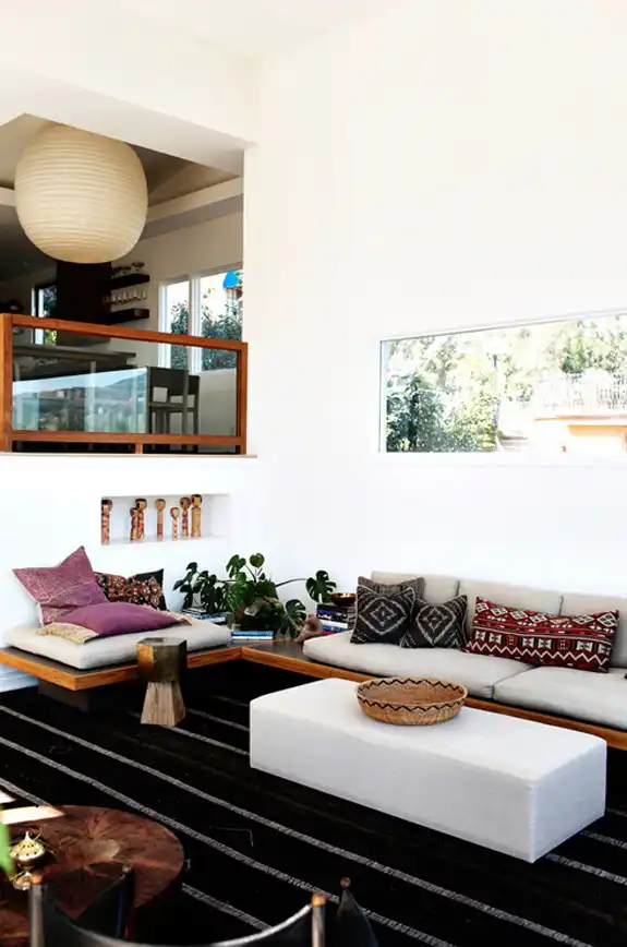 No windows living room