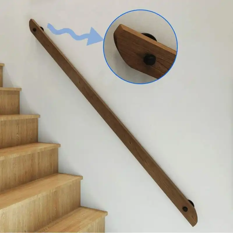 Non Slip Staircase Handrail Natural Pine Material