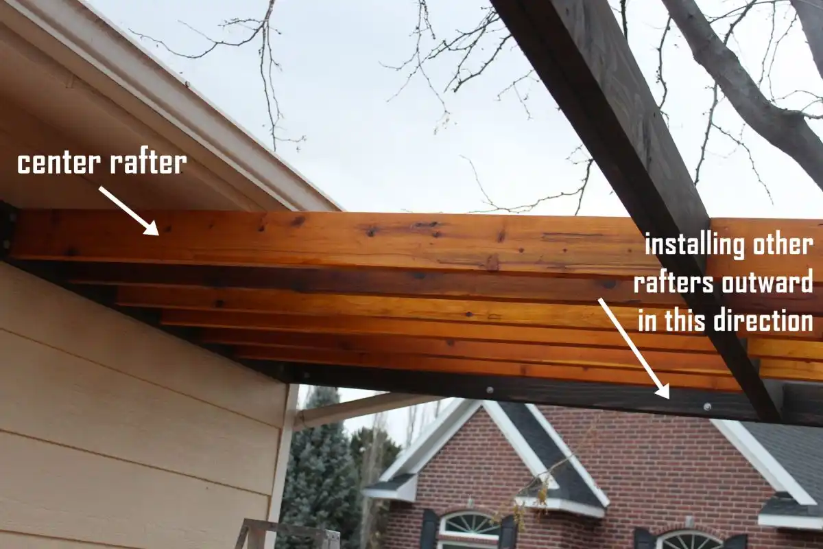 How to Install Modern Pergola Rafters Without Brackets - center rafters in