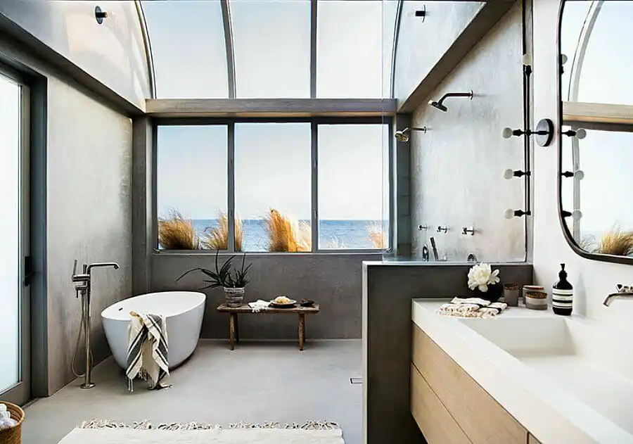 Ocean view bathroom design