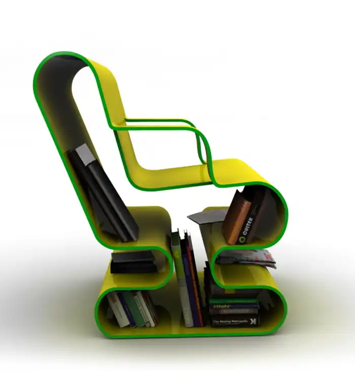 Stylish Seating Arrangements With Built-In Bookcases
