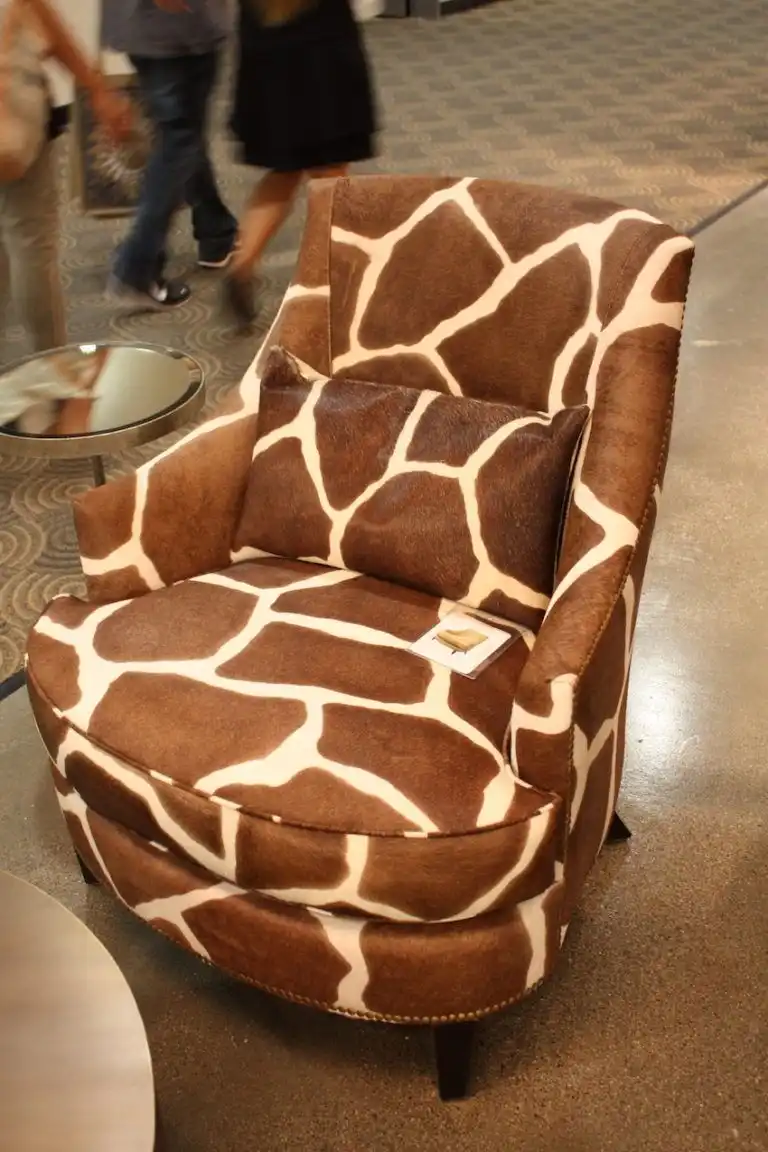 Oily studio hair hide wing chair