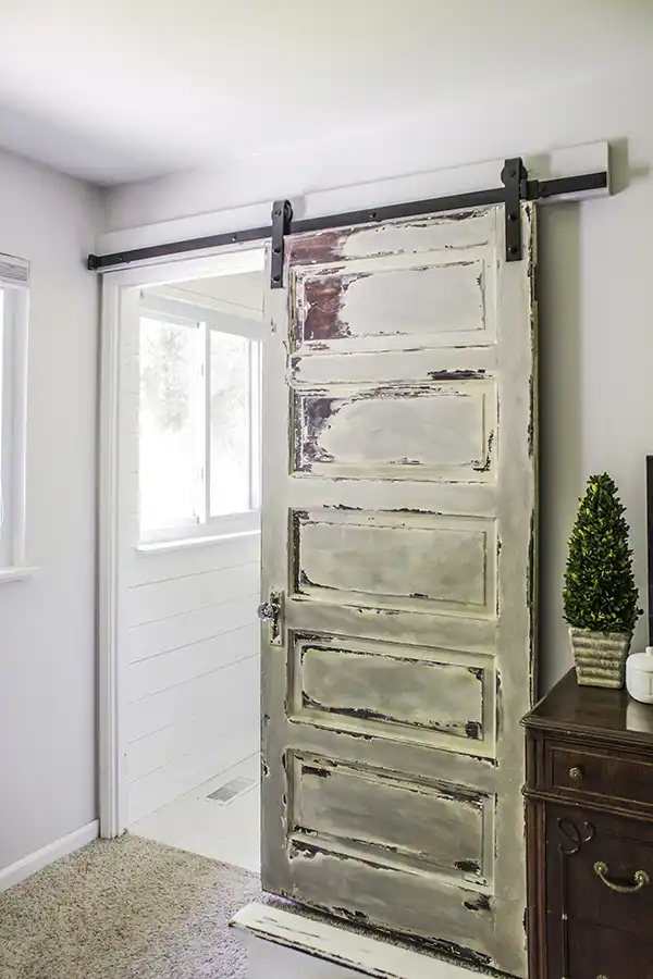Old door turned into a barn door