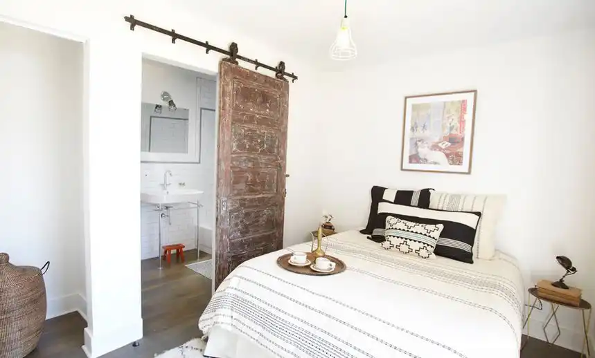 Old door turned into a sliding barn door