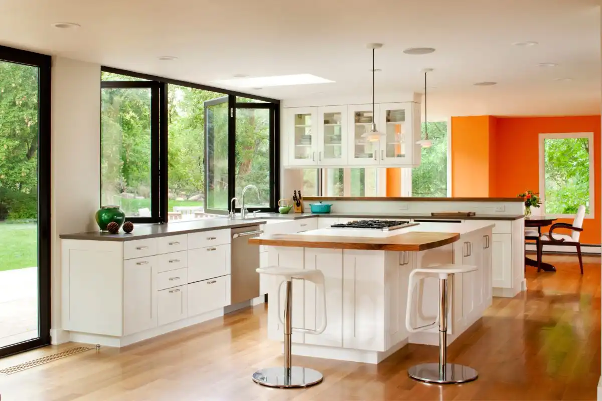 Open kitchen accordion windows
