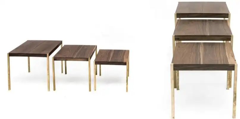 Organic modern wood nesting tables