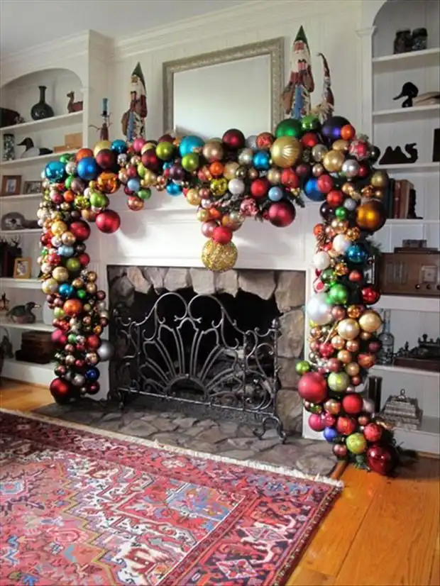 Ornament garland mantel