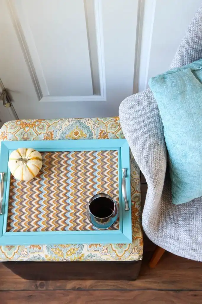 Ottoman with tray on top