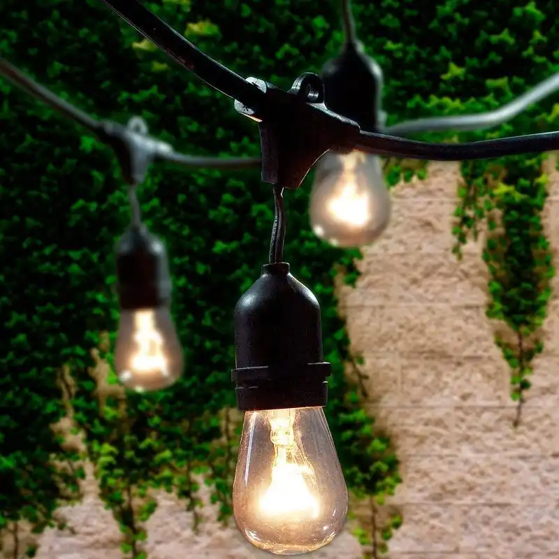 Outdoor String Lights with 15 Hanging Sockets