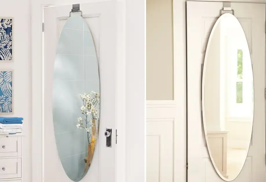 Oval over the door mirror