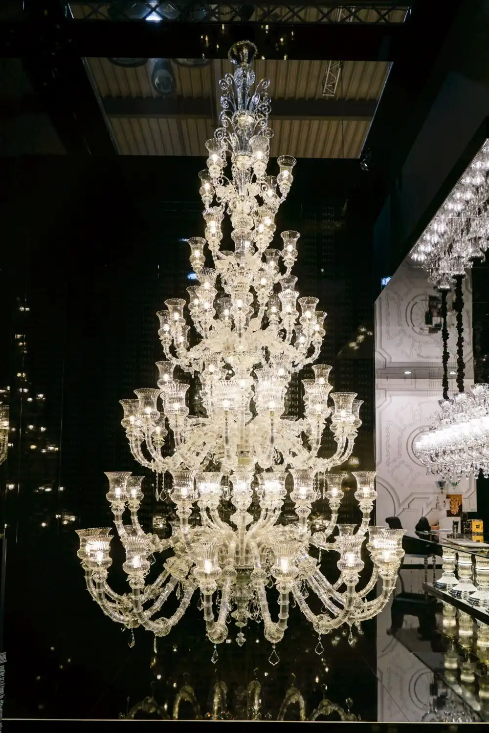 Oversized large chandelier for large and tall living rooms