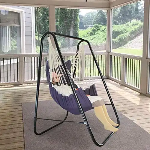 PIRNY Hammock Chair Stand with Hanging Padded Swing