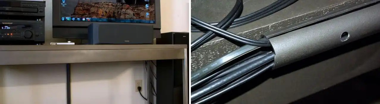 PVC desk cable management