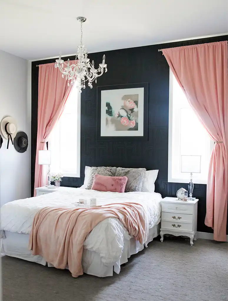 Pair Black and Rose Colored Elements