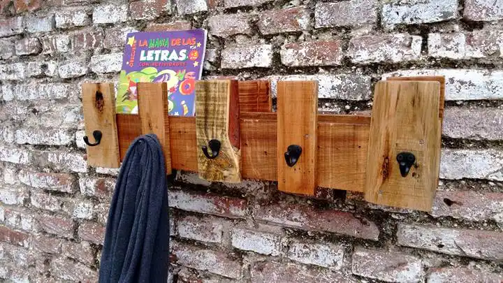 Pallet Bookshelf with a Coat Rack