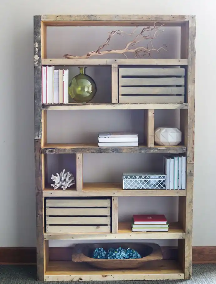Pallet bookshelf and storage