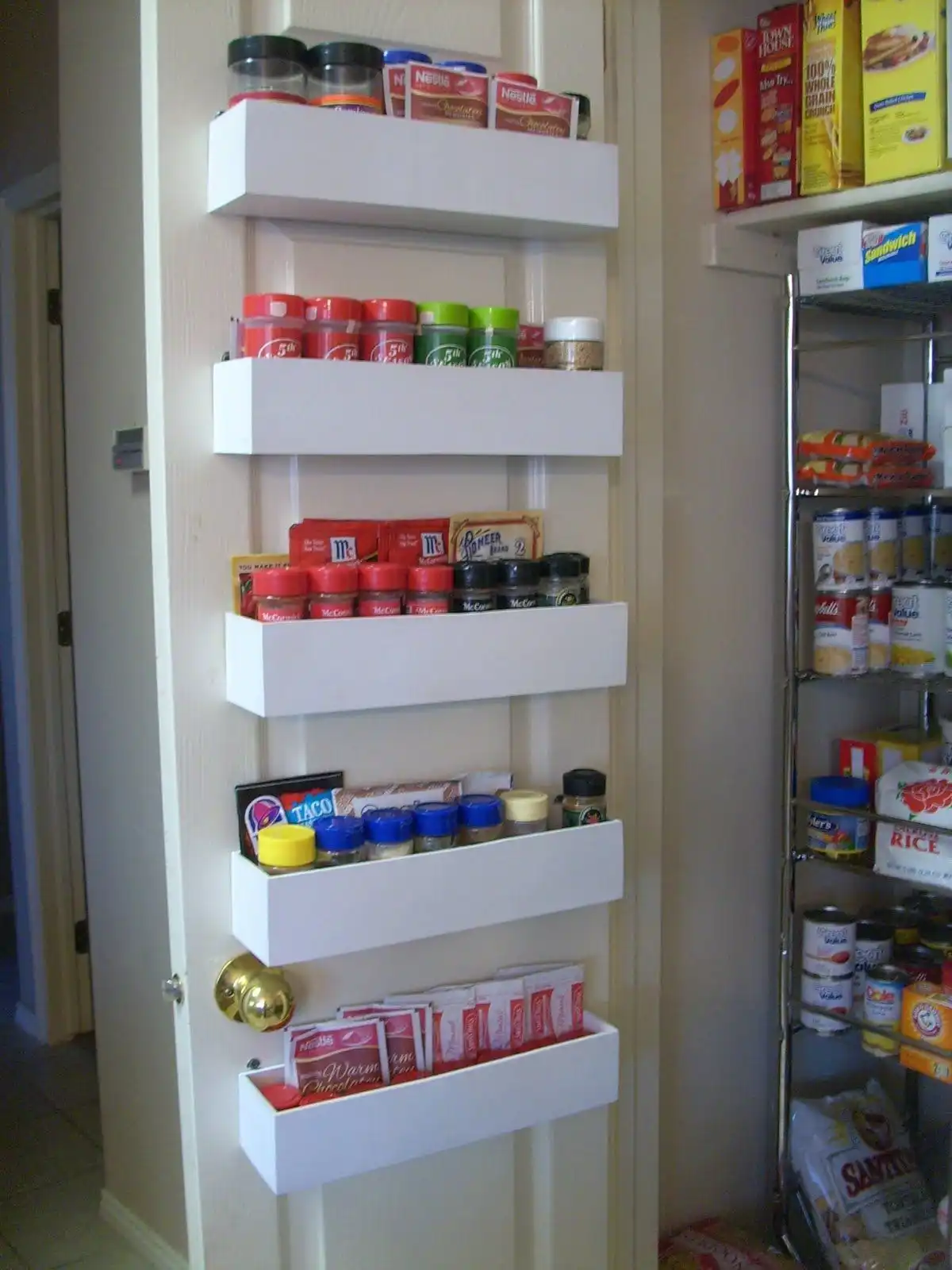 Pantry door storage box DIY