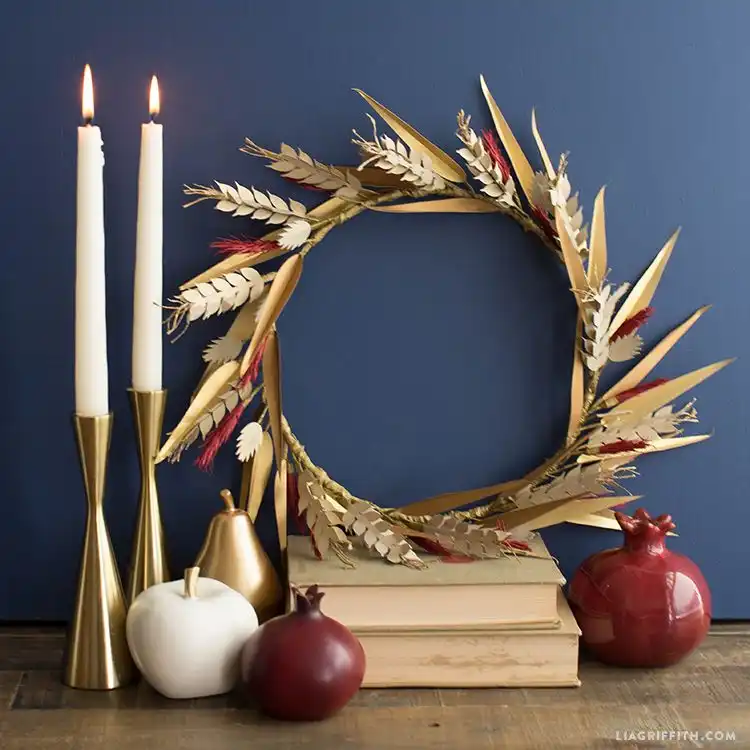 Paper weath fall wreath