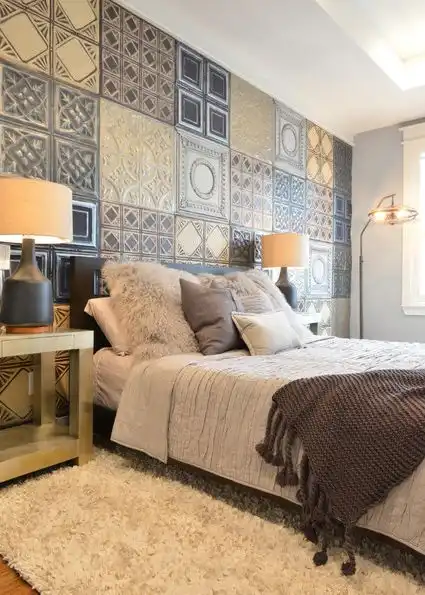Patchwork above the bed