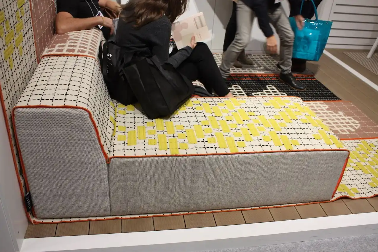 Here the same pattern is shown on the seat as well as on the floor.