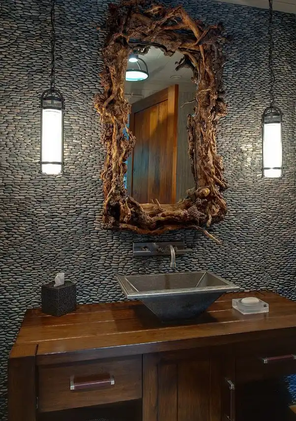 Pebbles can be used on walls