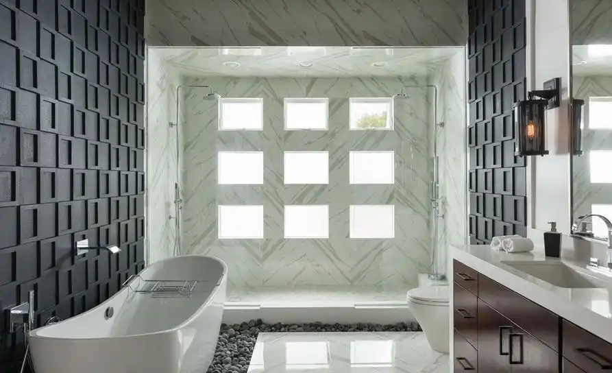 Pebbles used for contemprary bathrooms