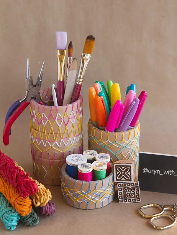 Pencil Holder DIY for the Crafty Desk