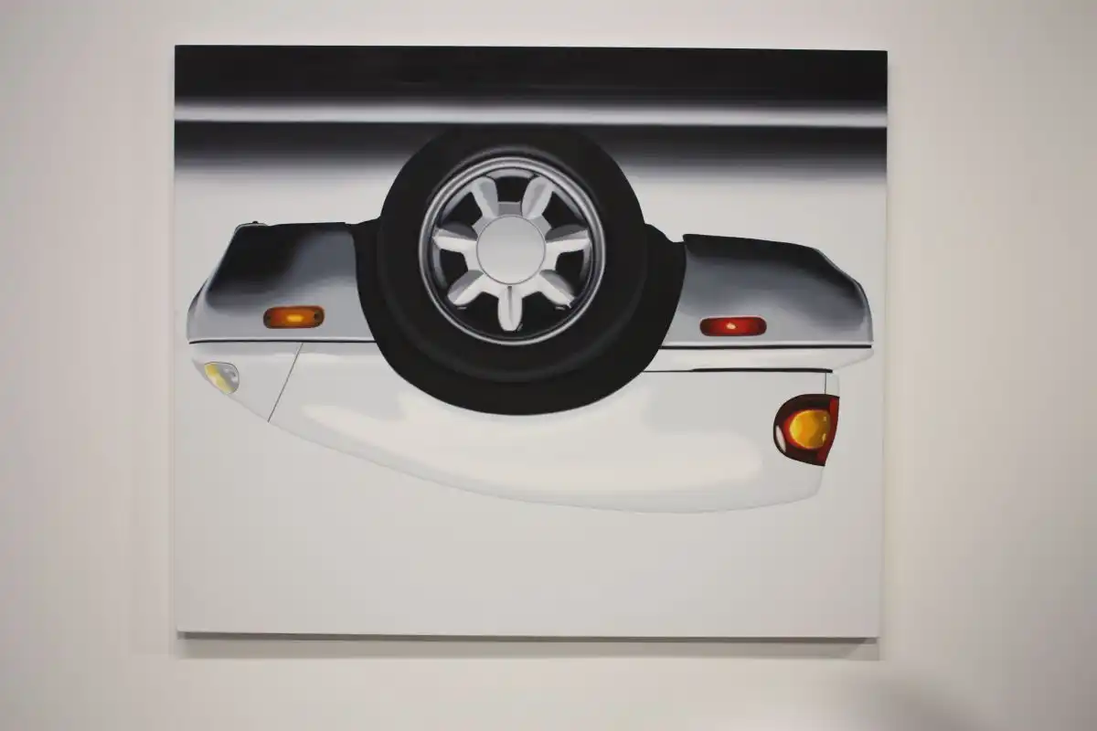 Although they originate from photos, Cain's works are not what you would normally see.