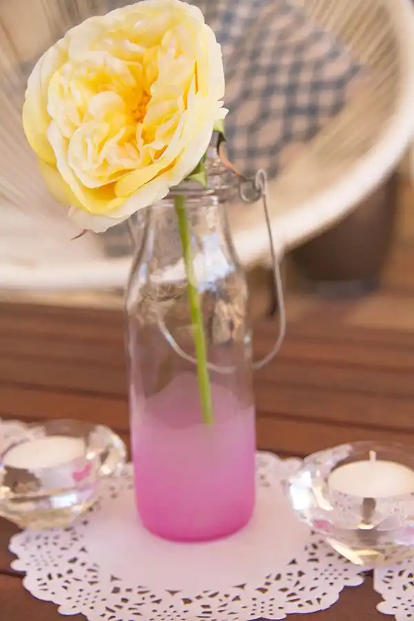 Pink Dip Dyed Flower Vase