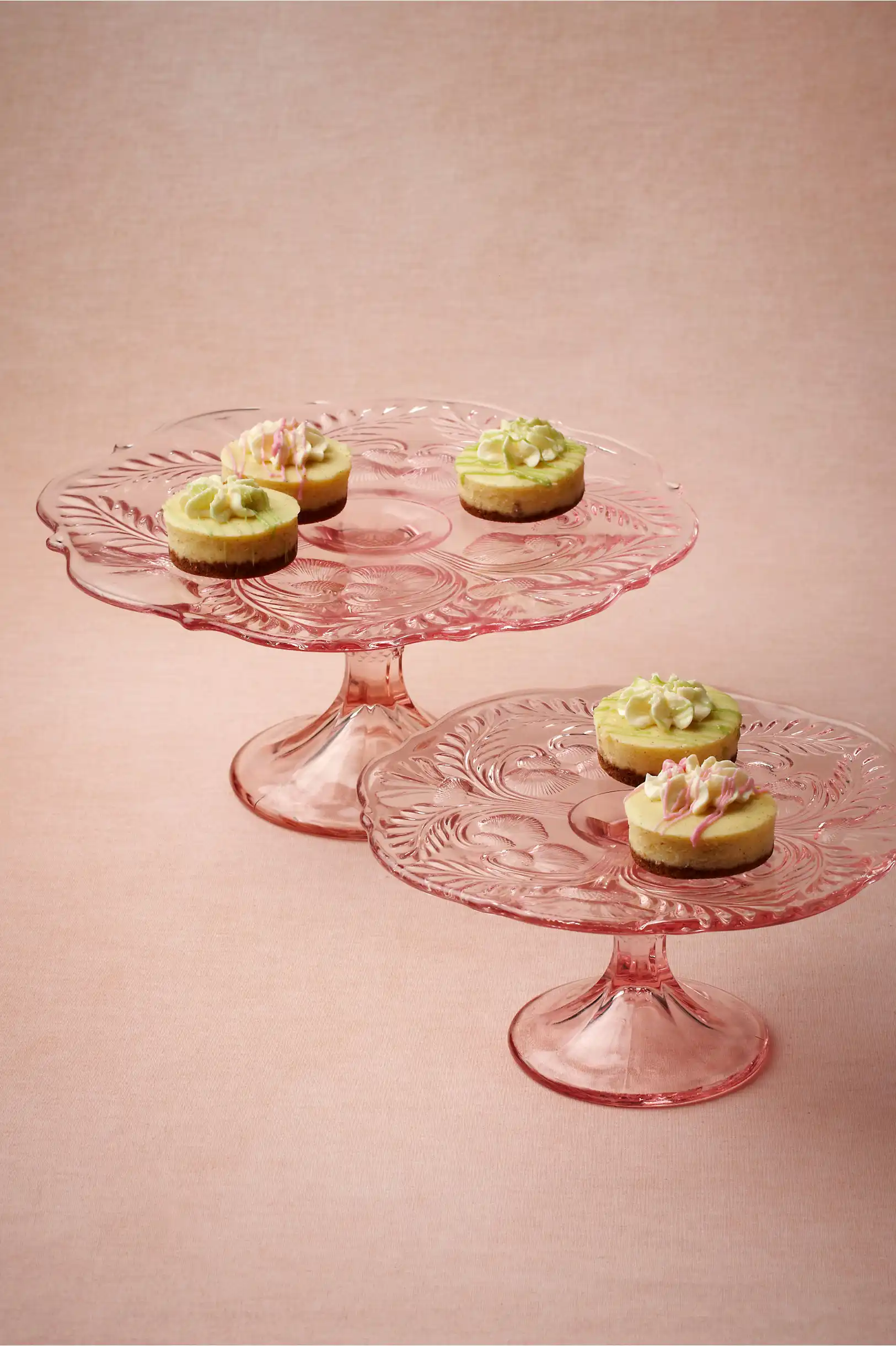Pink crystal cake stand