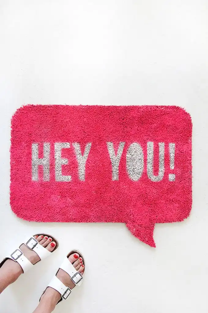 Pink custom door mat