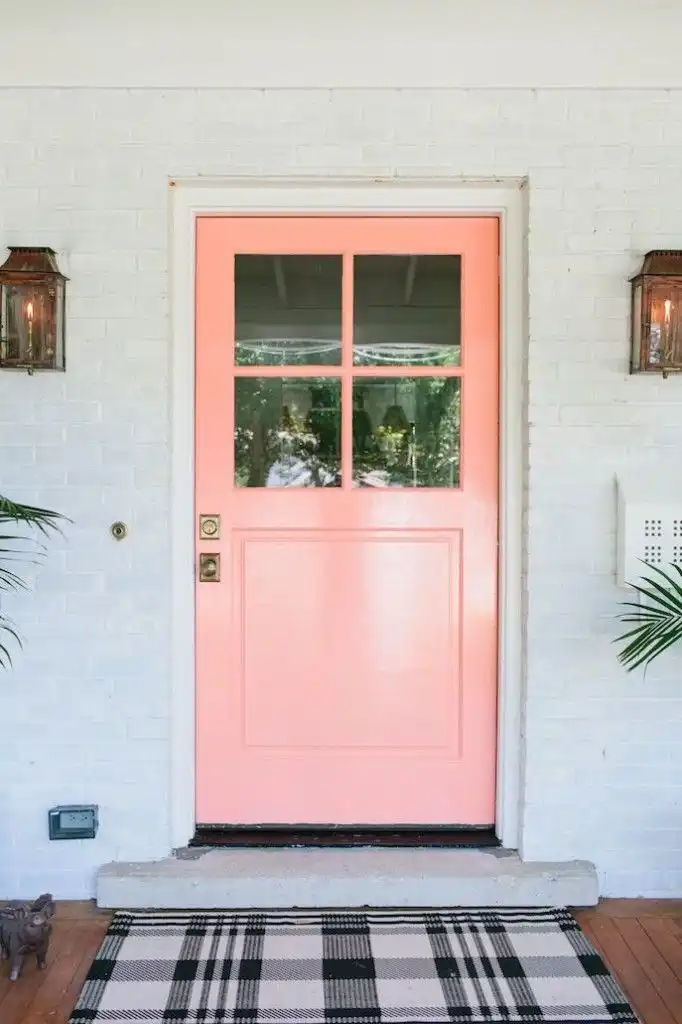 Pink front door