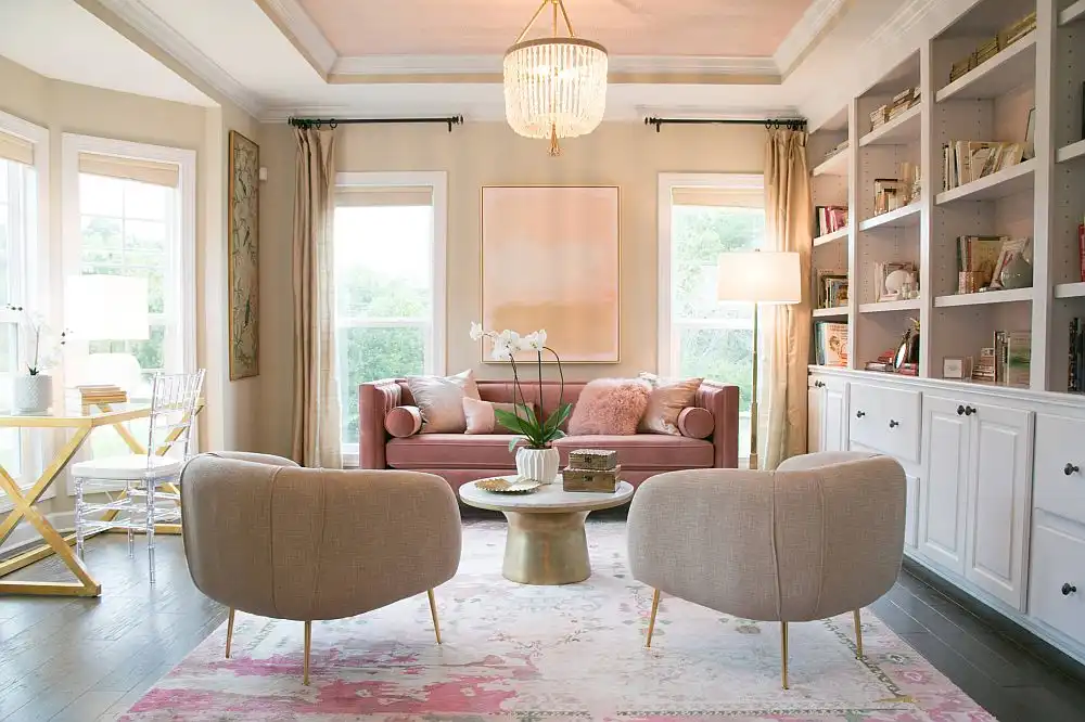 Pink with Beige