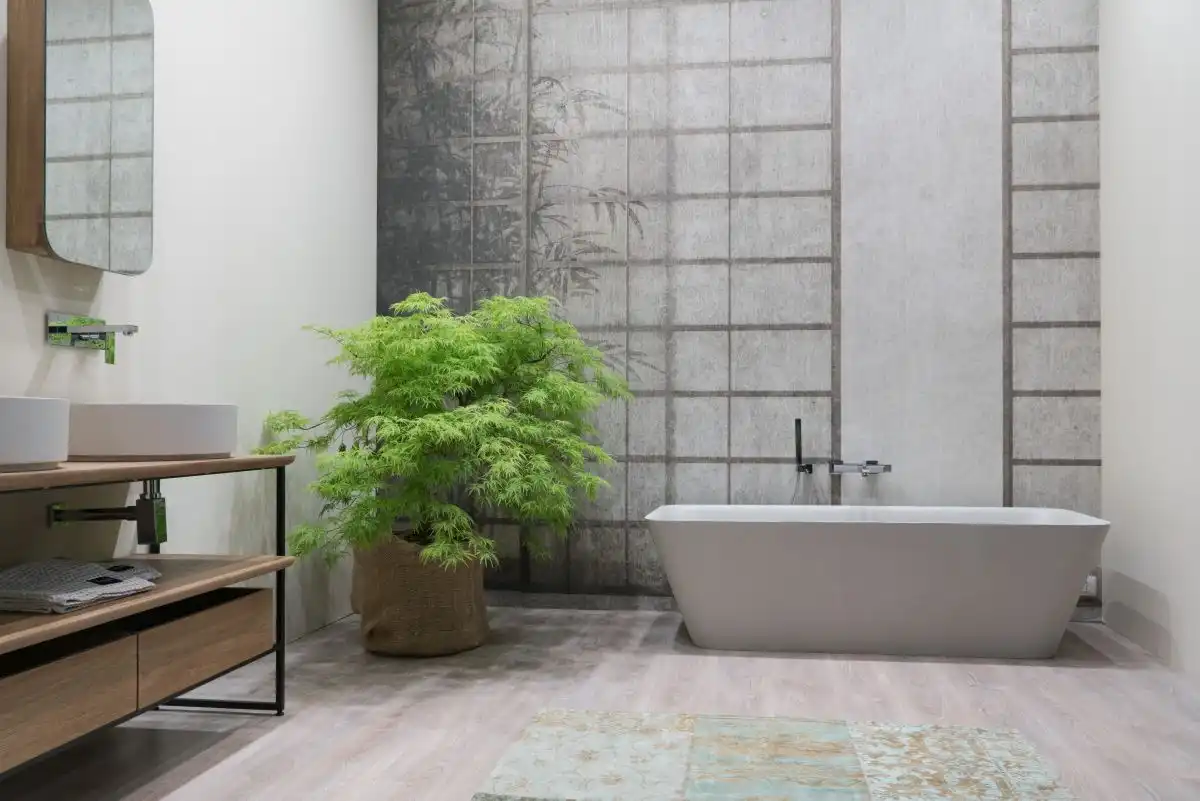 Place a green plant on the corner of your bathroom