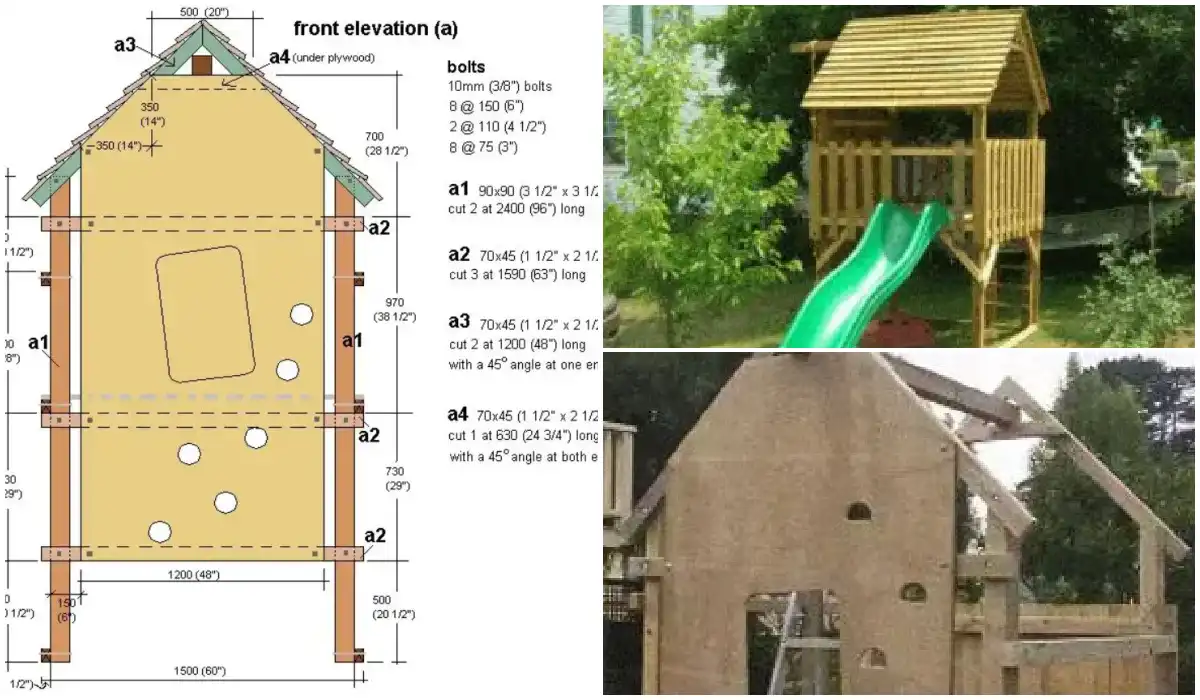 Play Fort with Trap Door and Climbing Wall