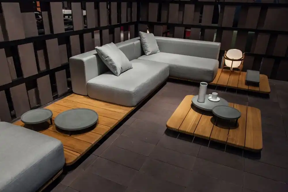 Point furniture collection pal outdoor sofa with a built in table