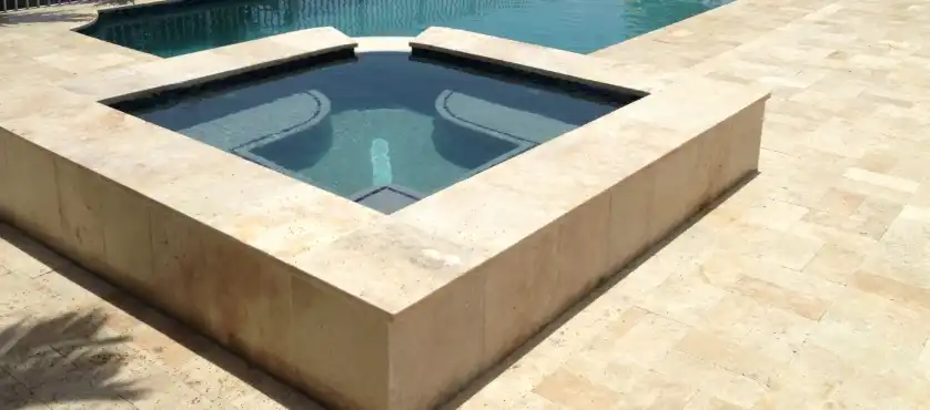 Pool travertine tiles